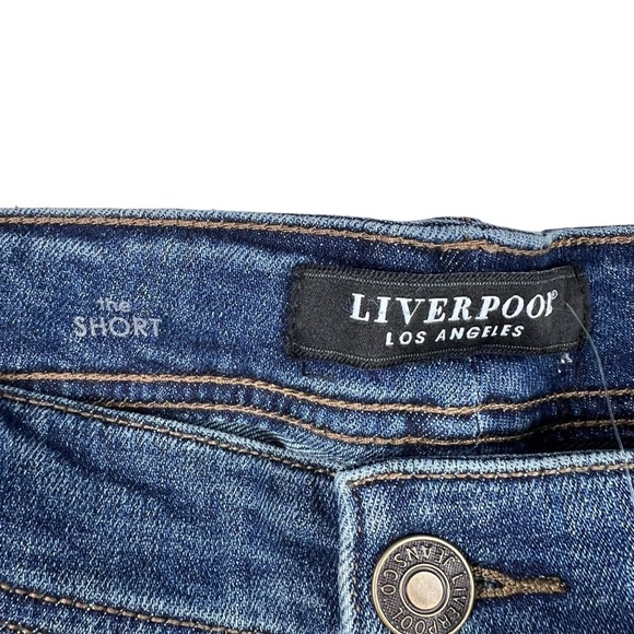 LIVERPOOL Plus Size 24 W “The Short” dark Wash Stretch denim shorts |Color Lumis - Picture 4 of 9